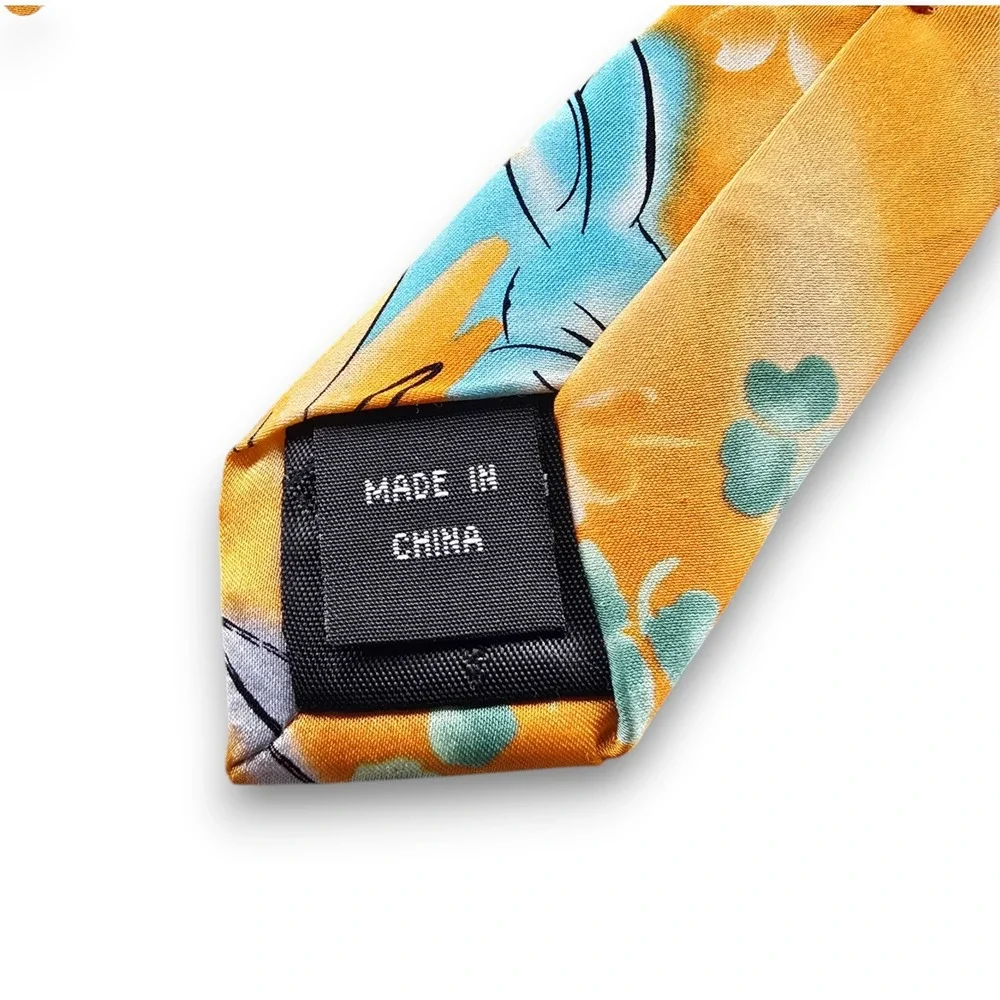 J Garcia Mens Silk Tie Orange Bunny Easter Egg Clover Can I Keep Him George 55